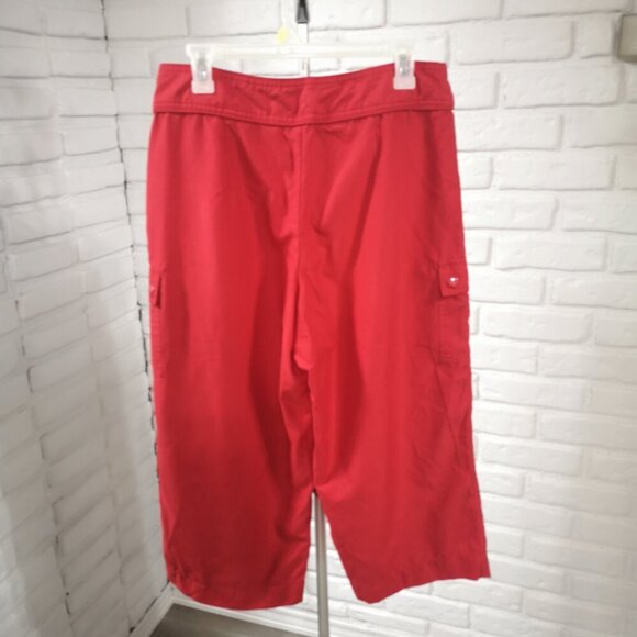 Izod Ladies Size 12 X-tra Dry Ankle Length Red Straight Wide Legs Golf Pants - Picture 2 of 12